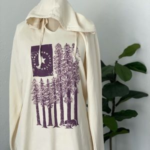 Tunic length hooded sweatshirt